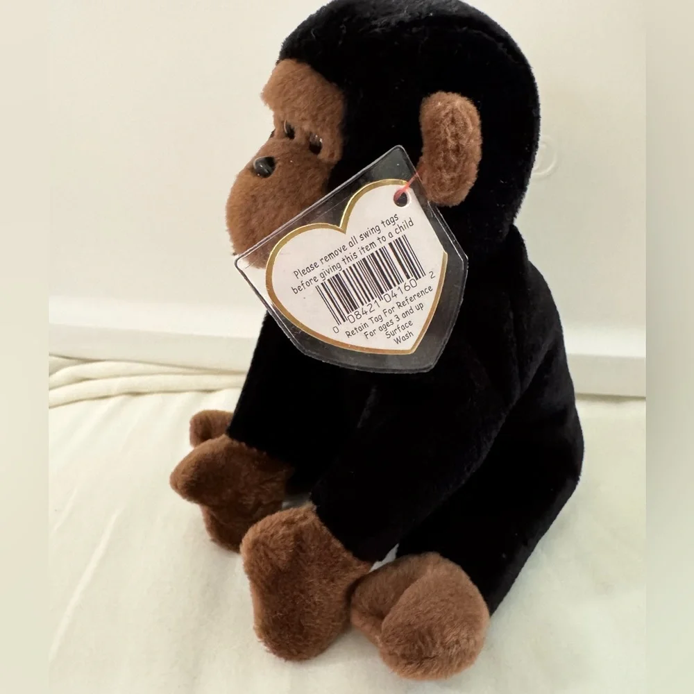 NWT Ty Beanie Baby Congo the Gorilla Black Brown 1996 Vintage 90s